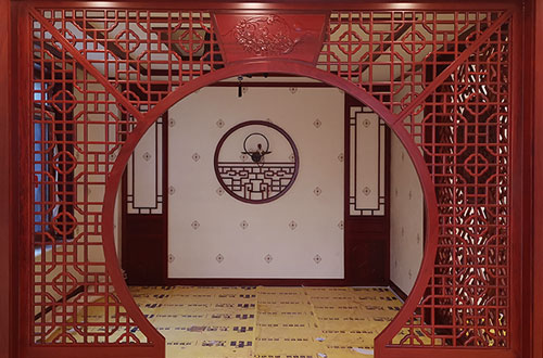 北京中式仿古装修木雕实木花格落地罩定制
